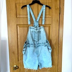 Pink Lily Stretchy Overall Denim Shorts